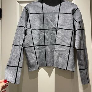 Cynthia Rowley Black and Gray Turtleneck Sweater
